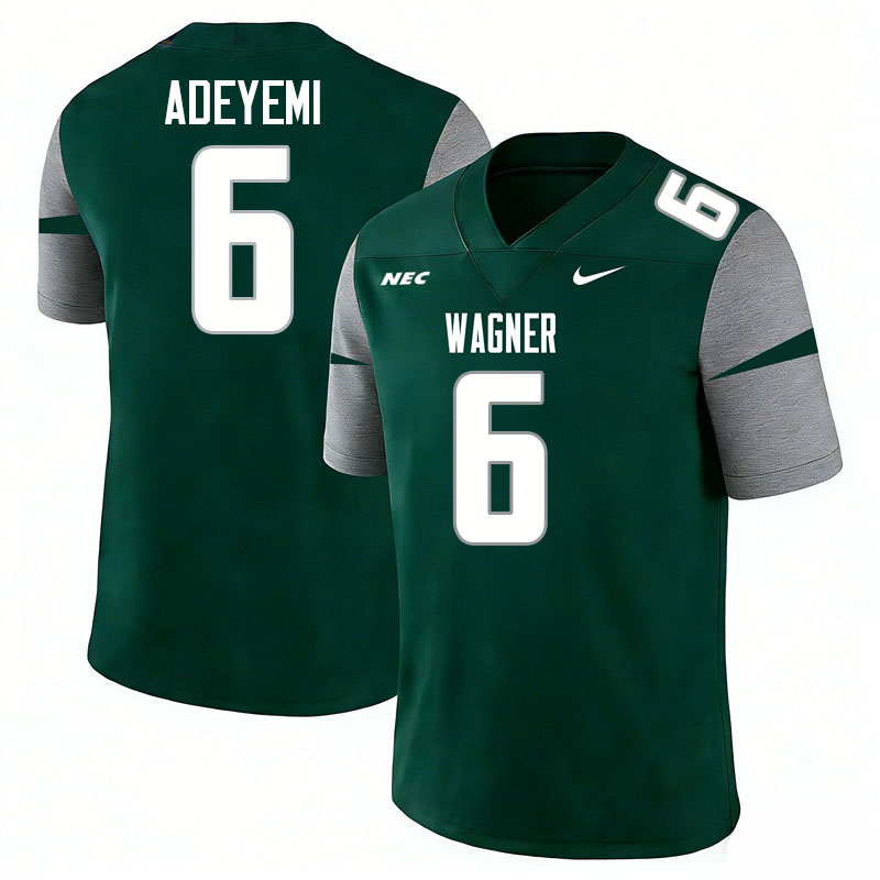 Wagner Seahawks #6 Olanrewaju Adeyemi College Football Jerseys,Uniforms Stitched-Green